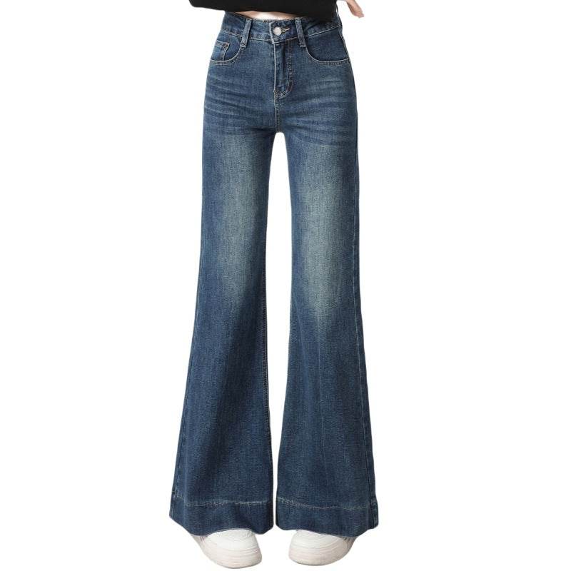 High Street Retro Slightly Flared Jeans Women - Mubimart
