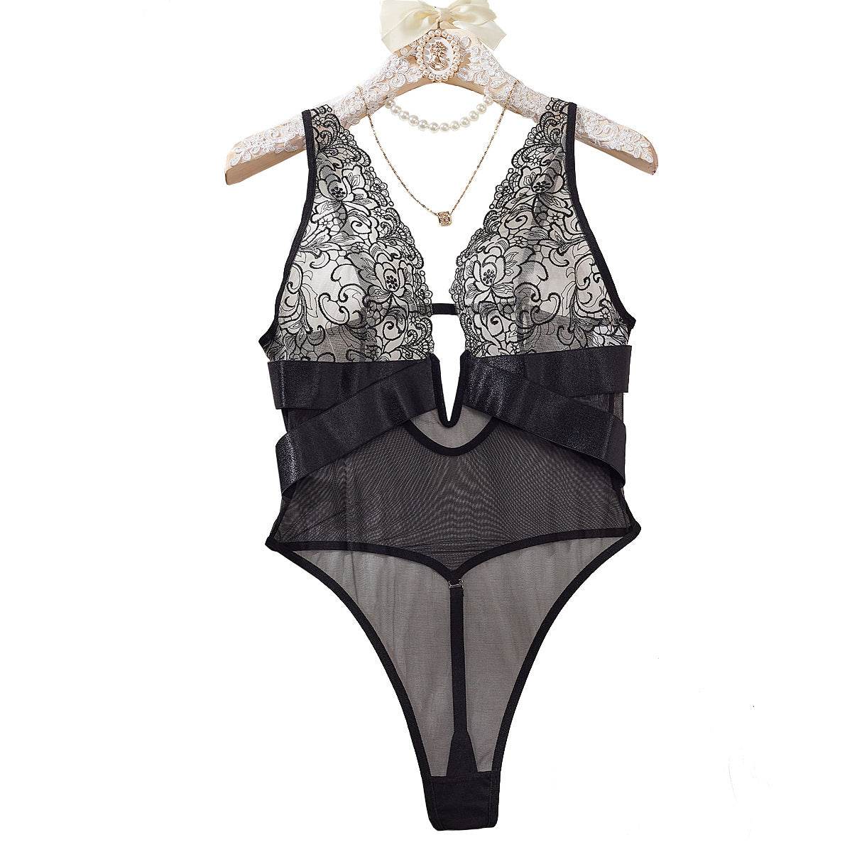 Low Cut Backless Bodysuit Women - Mubimart