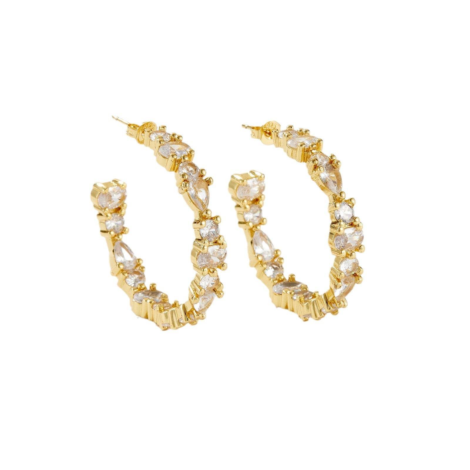 Fashion Zircon Simple Stud Earrings Women - Mubimart