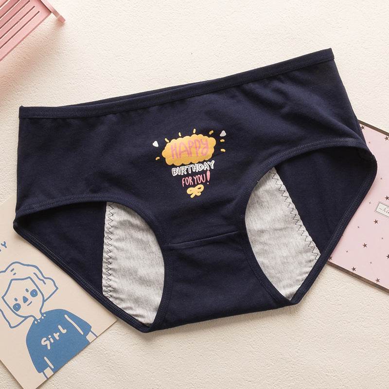 Cartoon Student Development Menstrual Period Panties - Mubimart