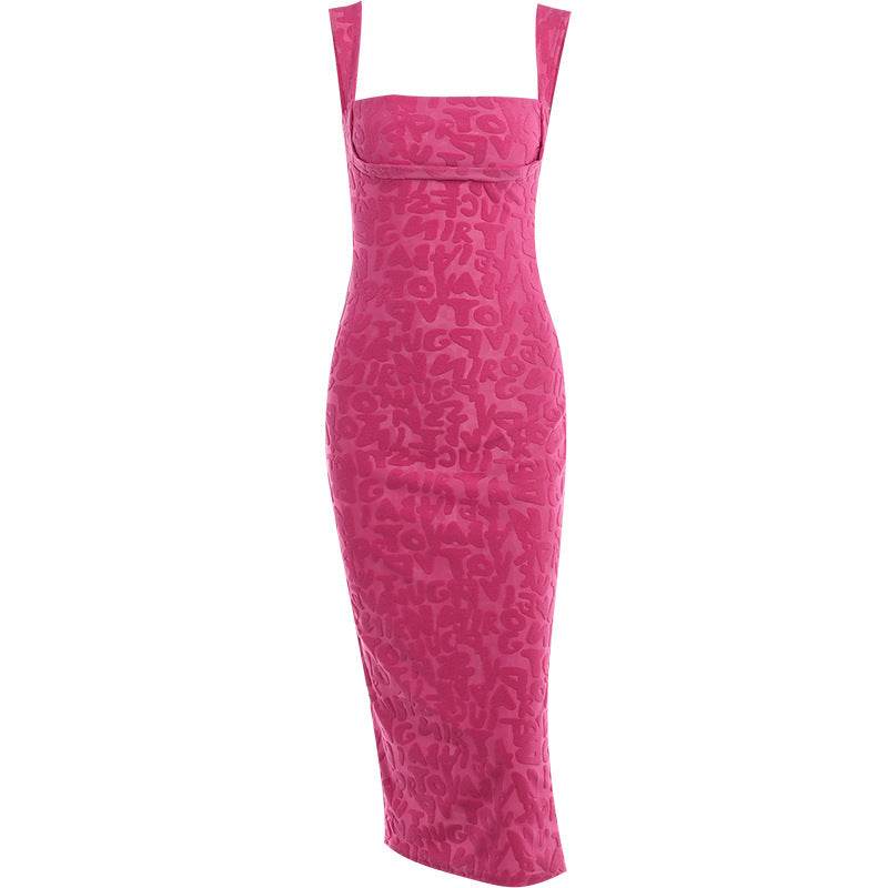 Jacquard Chest Camisole Dress Women - Mubimart