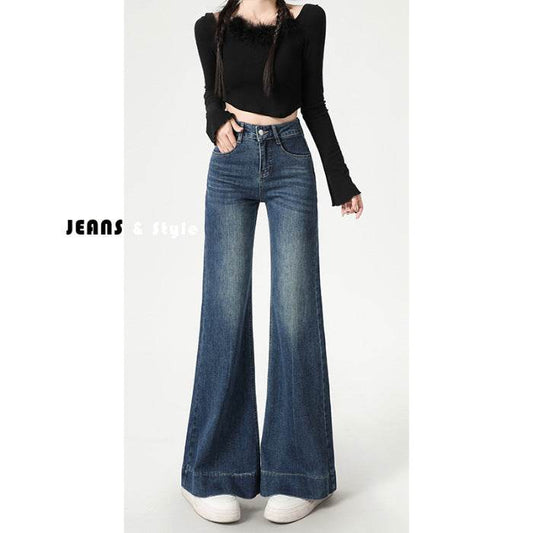 High Street Retro Slightly Flared Jeans Women - Mubimart