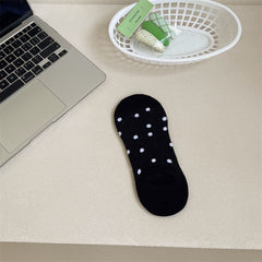 Women's Colored Polka Dot Cotton Low Cut Socks - Mubimart -  