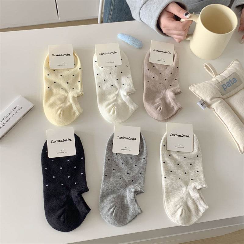 Dot Women's Low-cut Liners Socks Invisible - Mubimart