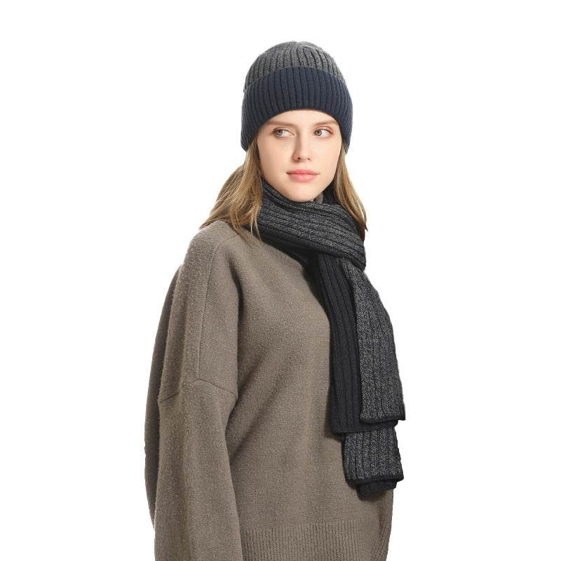 Warm Hat Scarf Gloves Knitted Plus Fluff Winter Men - Mubimart