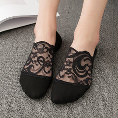 Women's Japanese Style Thin Lace Low-cut Socks - Mubimart -  