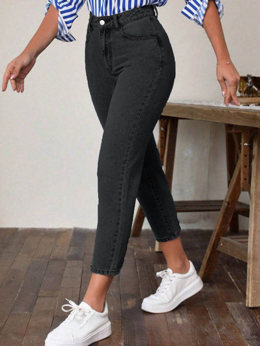 Retro High Waist Stretch Skinny Jeans For Women - Mubimart