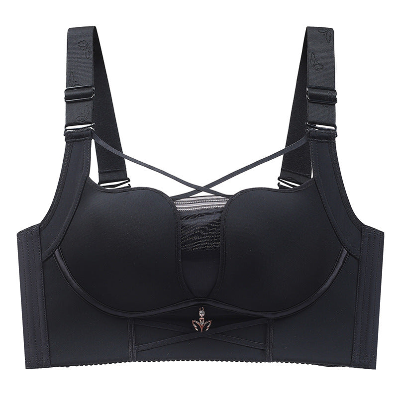 Women's Fashion Simple Cross Strap Wireless Bra - Mubimart -  