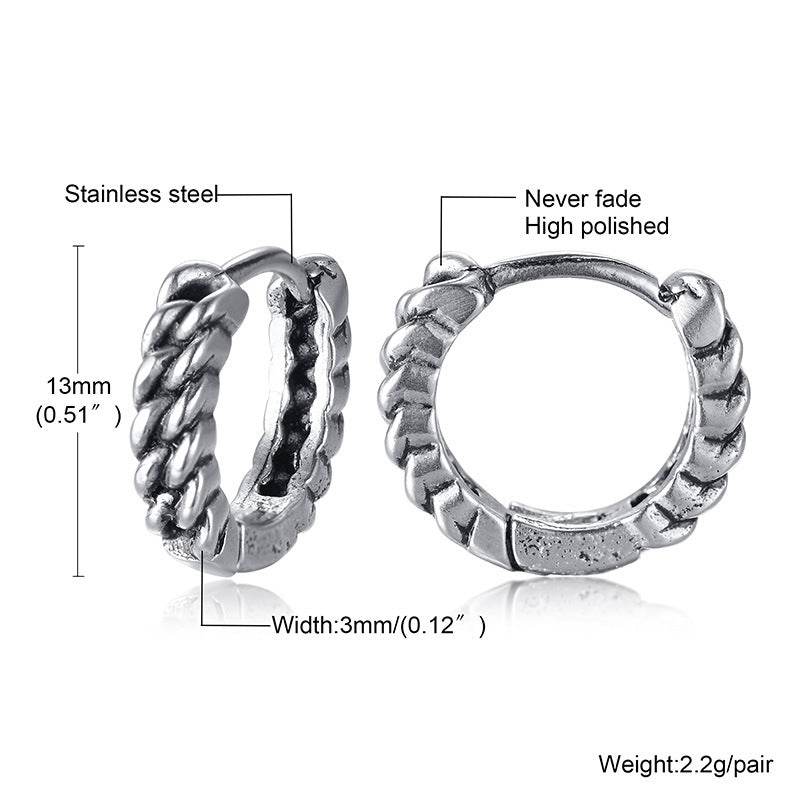Titanium Steel Earrings Retro Men - Mubimart