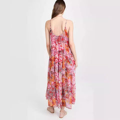 Women's Elegant Chiffon Printing Slip Dress - Mubimart -  