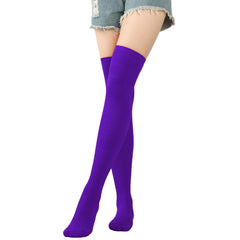 Halloween Knee Socks Purple Socks Diagonal Stripes - Mubimart -  