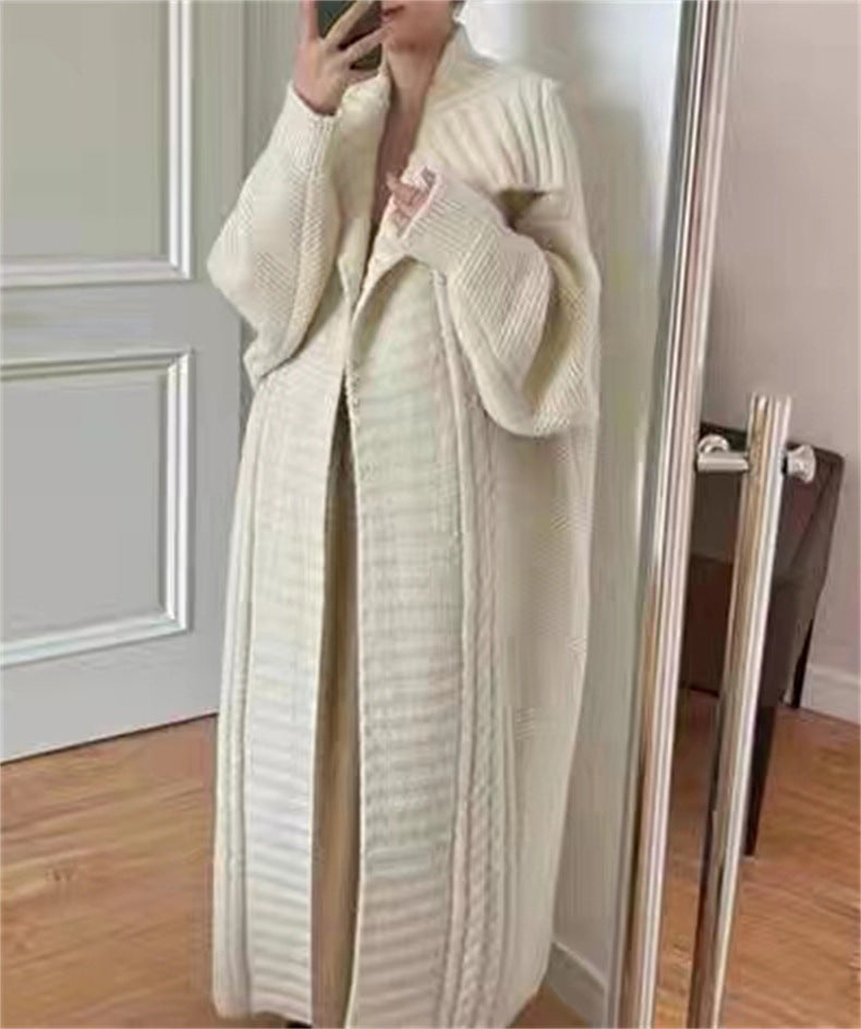 Long Knitted Cardigan Coat Women's Plus Size - Mubimart -  