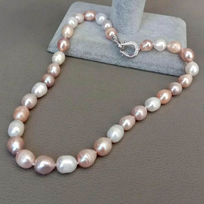 Natural Freshwater Thread Pearl Irregular Shaped Necklace - Mubimart