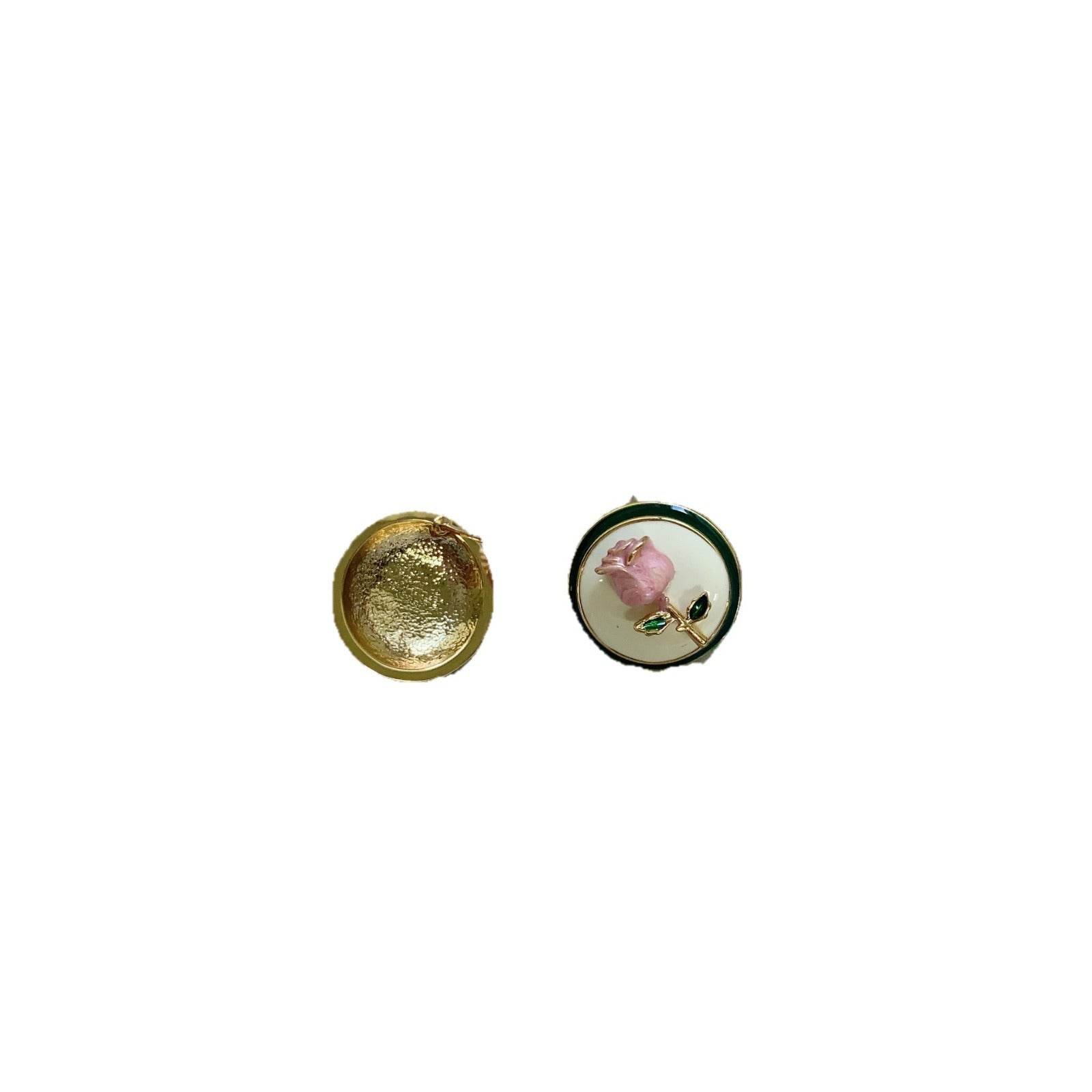 Vintage Rose Stud Earrings For Women Trendy Earrings - Mubimart