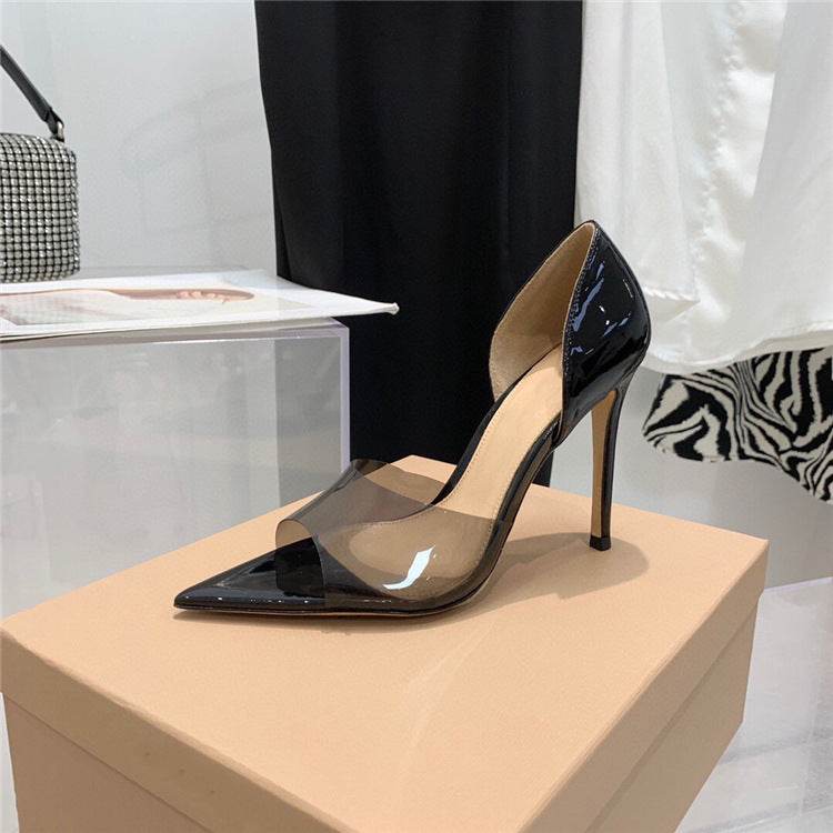 Pointed Peep Toe Sexy Fashion Stiletto Heel High Heels - Mubimart