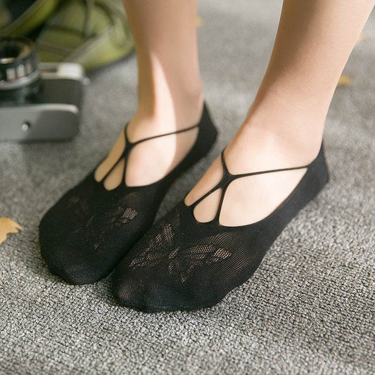 Sling Anti-off Heel Shallow Mouth Low Cut Thin Simple Invisible Socks - Mubimart