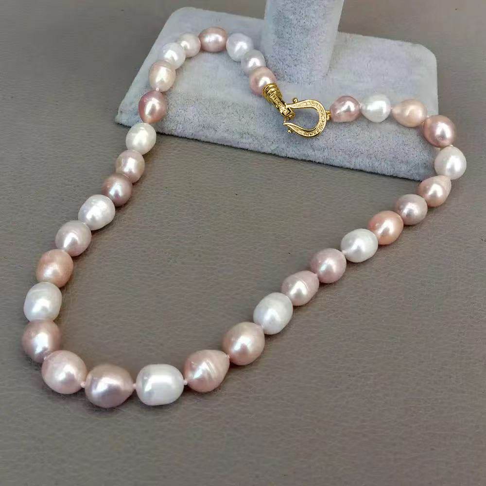Natural Freshwater Thread Pearl Irregular Shaped Necklace - Mubimart