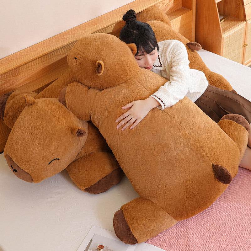 Plush Capybara Floor Mat Bed With Leg-supporting Large Capybara Capybara Pillow - Mubimart