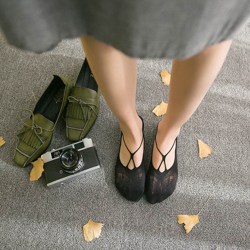 Sling Anti-off Heel Shallow Mouth Low Cut Thin Simple Invisible Socks - Mubimart