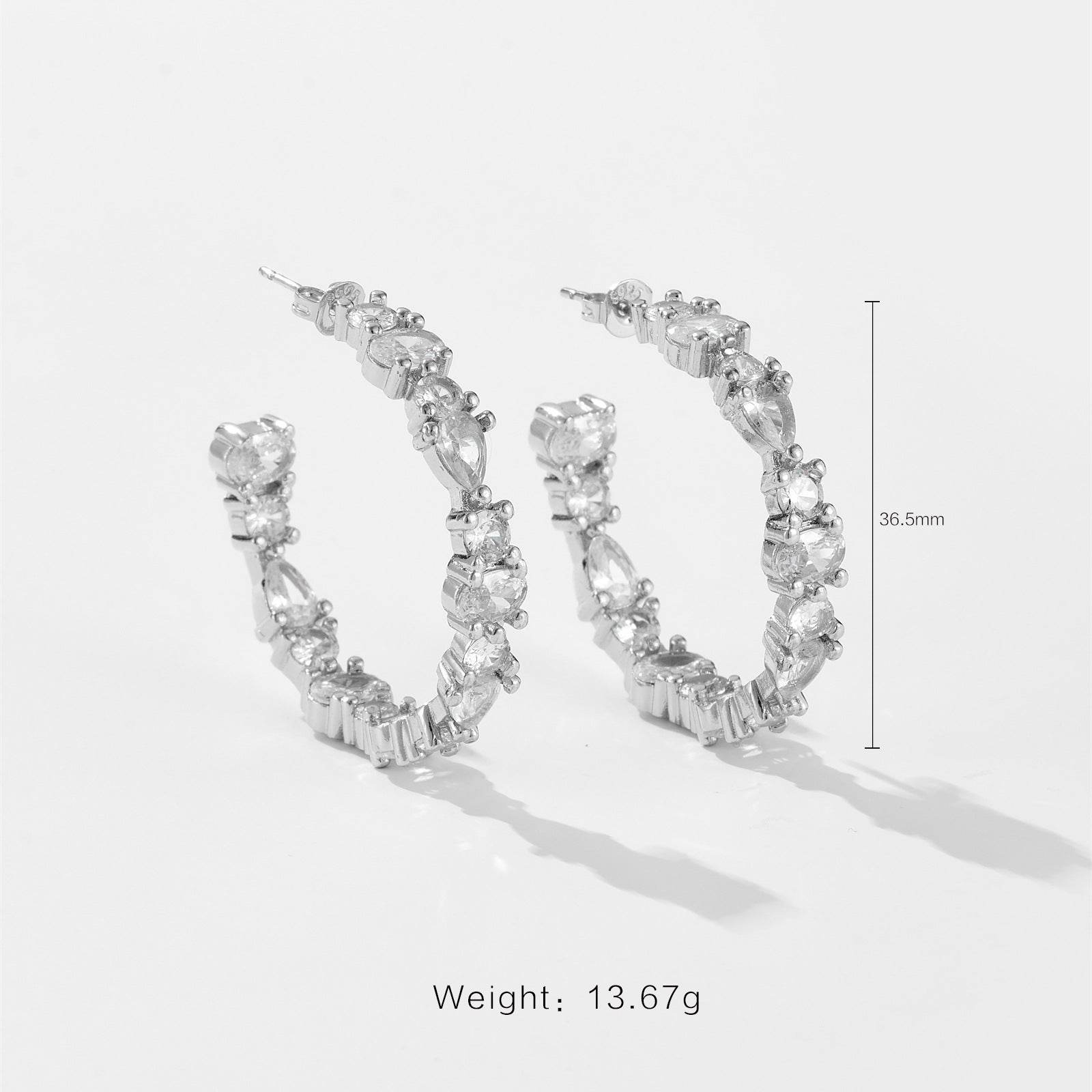 Fashion Zircon Simple Stud Earrings Women - Mubimart