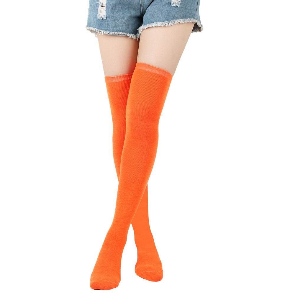 Halloween Knee Socks Purple Socks Diagonal Stripes - Mubimart