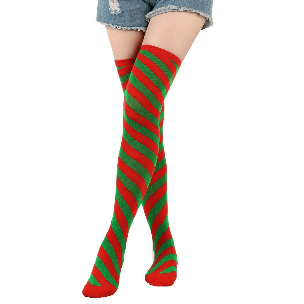 Halloween Knee Socks Purple Socks Diagonal Stripes - Mubimart
