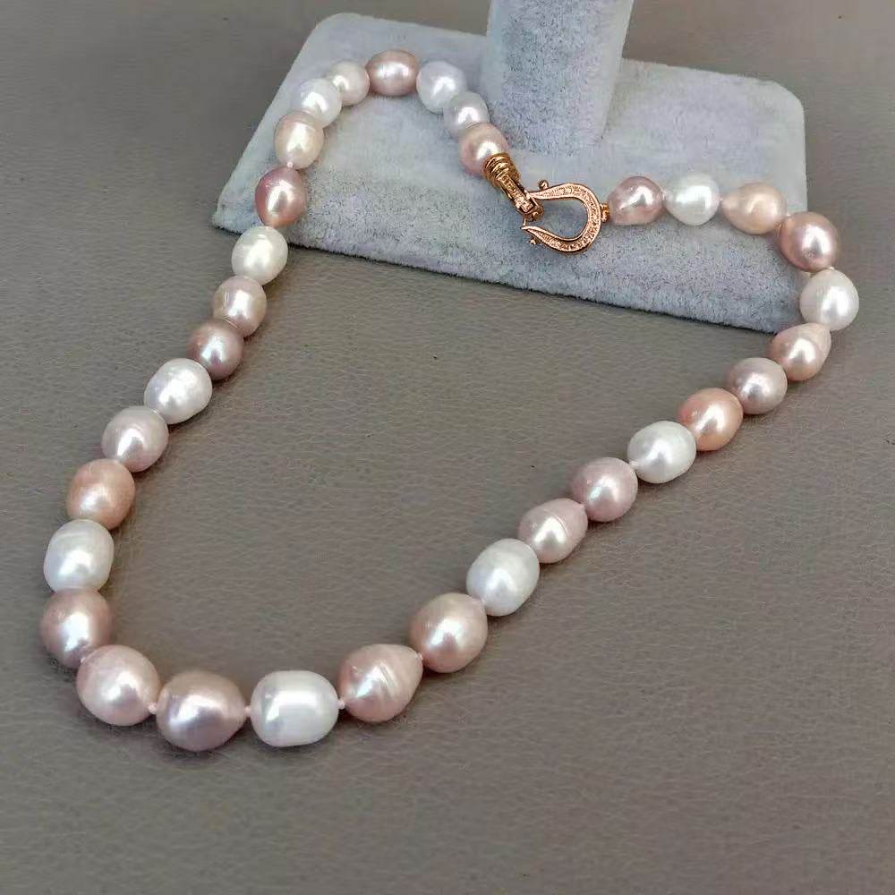Natural Freshwater Thread Pearl Irregular Shaped Necklace - Mubimart