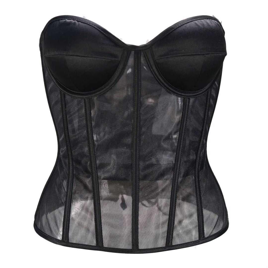 Mesh Wedding Dress Bottoming See-through Corset - Mubimart -  