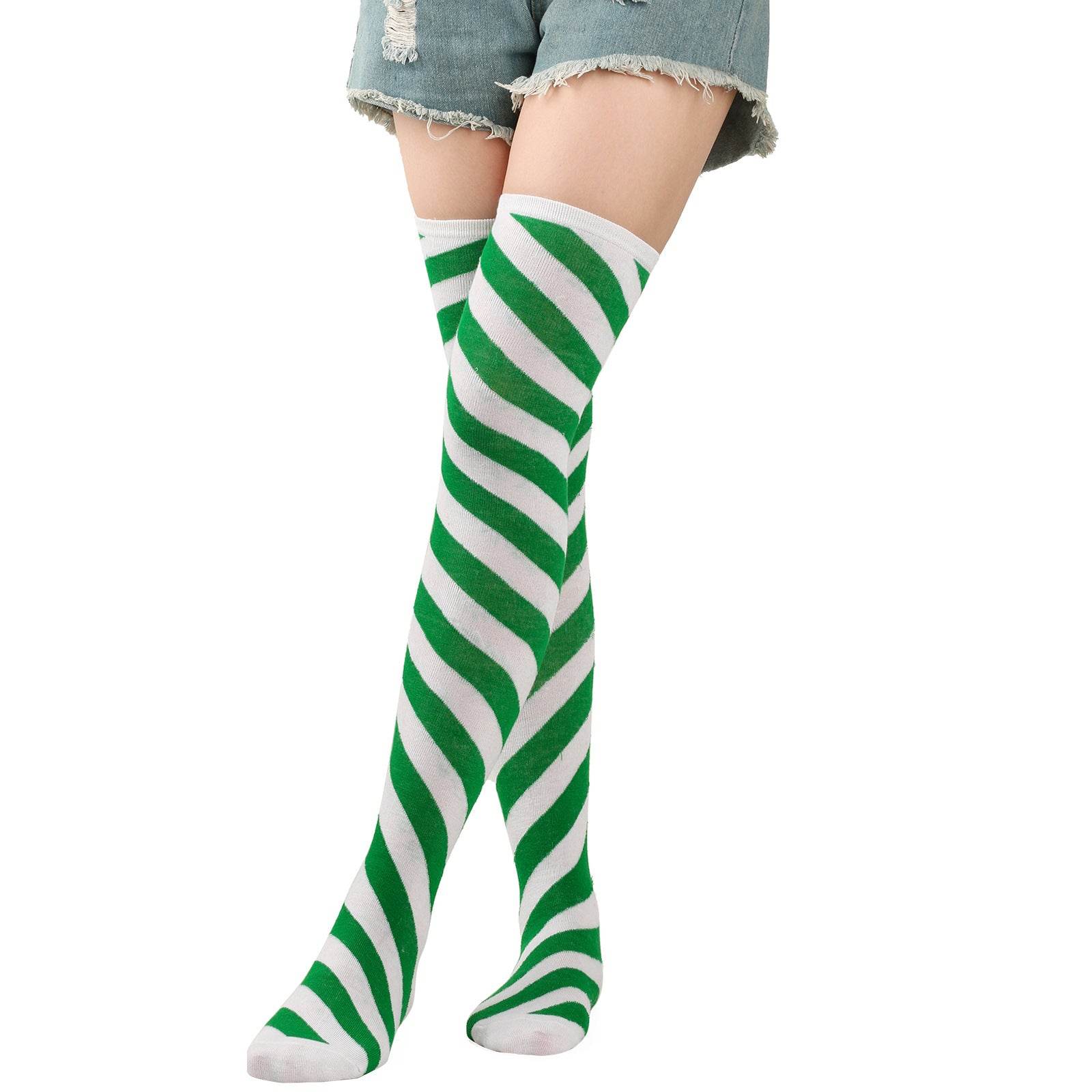 Halloween Knee Socks Purple Socks Diagonal Stripes - Mubimart