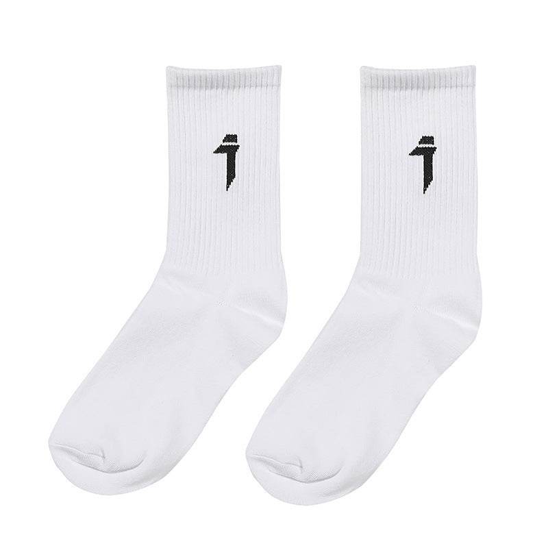 Couple Tide Hosiery Machine Neng Feng Athletic Socks Hip Hop Pure Cotton Knitted Tube Socks - Mubimart