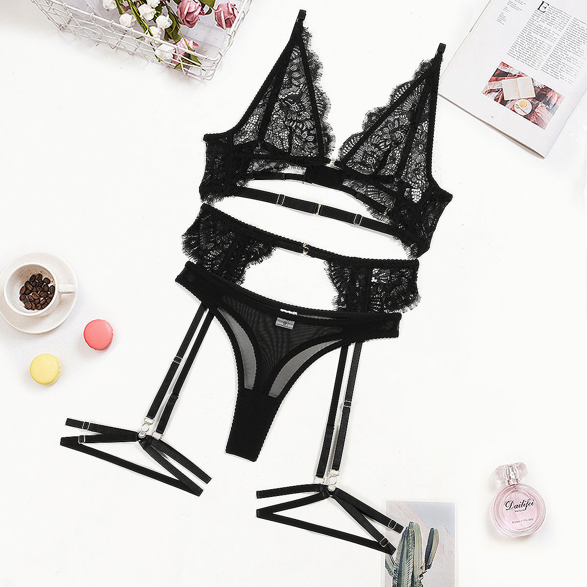 European And American Style Lace Eyelash Wireless Bra - Mubimart -  