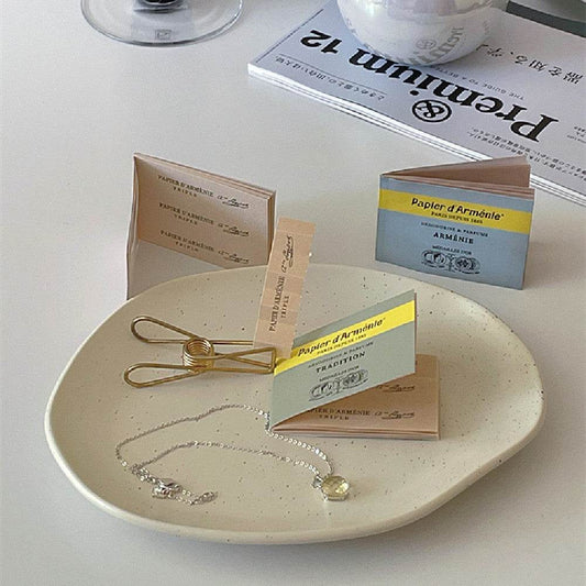 Off-White Natural Irregular Dinner Jewelry Plate - Mubimart