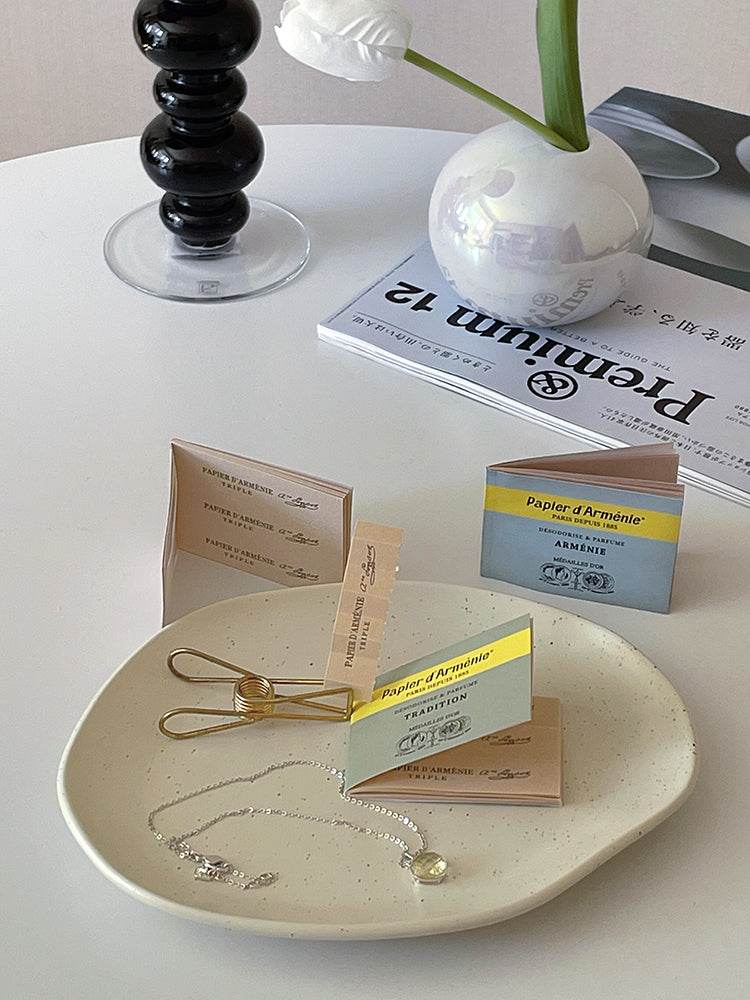 Off-White Natural Irregular Dinner Jewelry Plate - Mubimart
