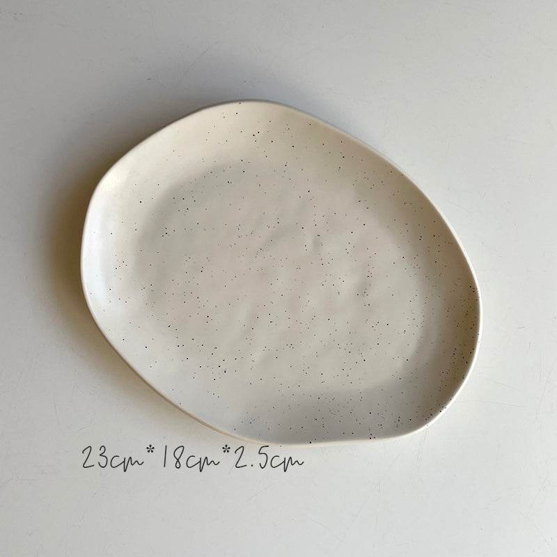 Off-White Natural Irregular Dinner Jewelry Plate - Mubimart
