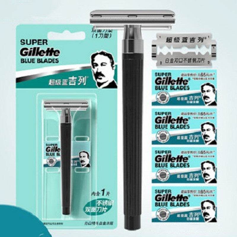 Old Fashioned Manual Double Sided Stainless Steel Razor Blade - Mubimart