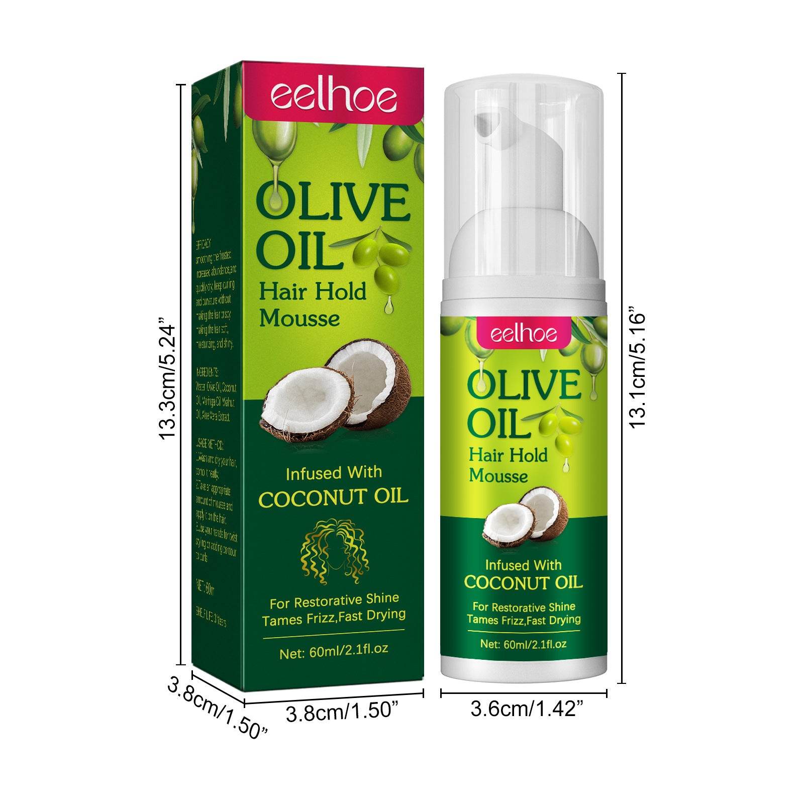 Olive Oil Hair Styling Mousse Long-lasting Moisturizing Roll Shape Anti-frizz - Mubimart