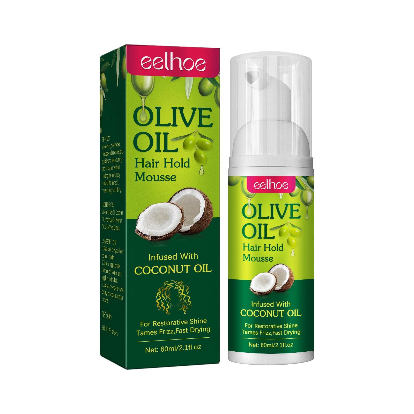Olive Oil Hair Styling Mousse Long-lasting Moisturizing Roll Shape Anti-frizz - Mubimart
