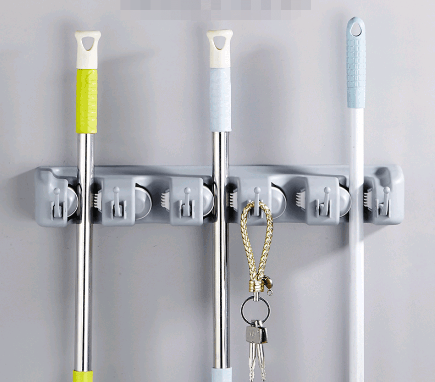 One Guard Mop Hook Optional Multi-function Mop Rack Hanger Bathroom Door Hook Strong Mop Deck - Mubimart
