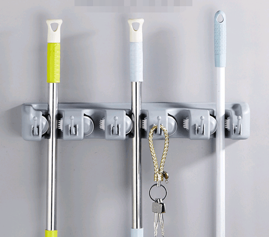 One Guard Mop Hook Optional Multi-function Mop Rack Hanger Bathroom Door Hook Strong Mop Deck - Mubimart