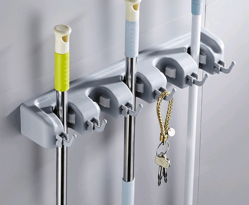 One Guard Mop Hook Optional Multi-function Mop Rack Hanger Bathroom Door Hook Strong Mop Deck - Mubimart