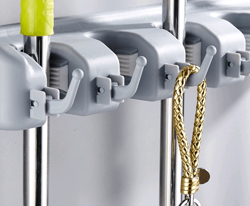 One Guard Mop Hook Optional Multi-function Mop Rack Hanger Bathroom Door Hook Strong Mop Deck - Mubimart