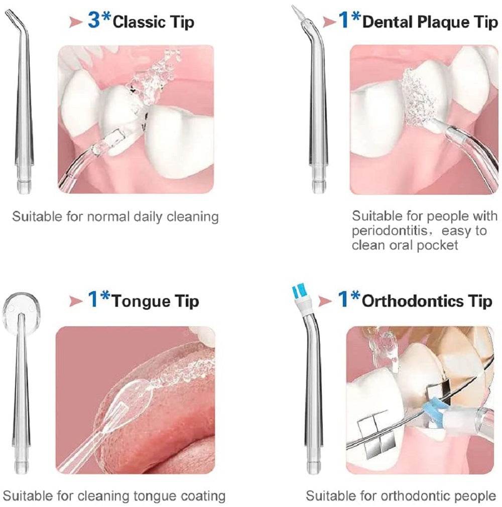 Oral Irrigator 3 Modes USB Rechargeable Water Flosser Portable - Mubimart