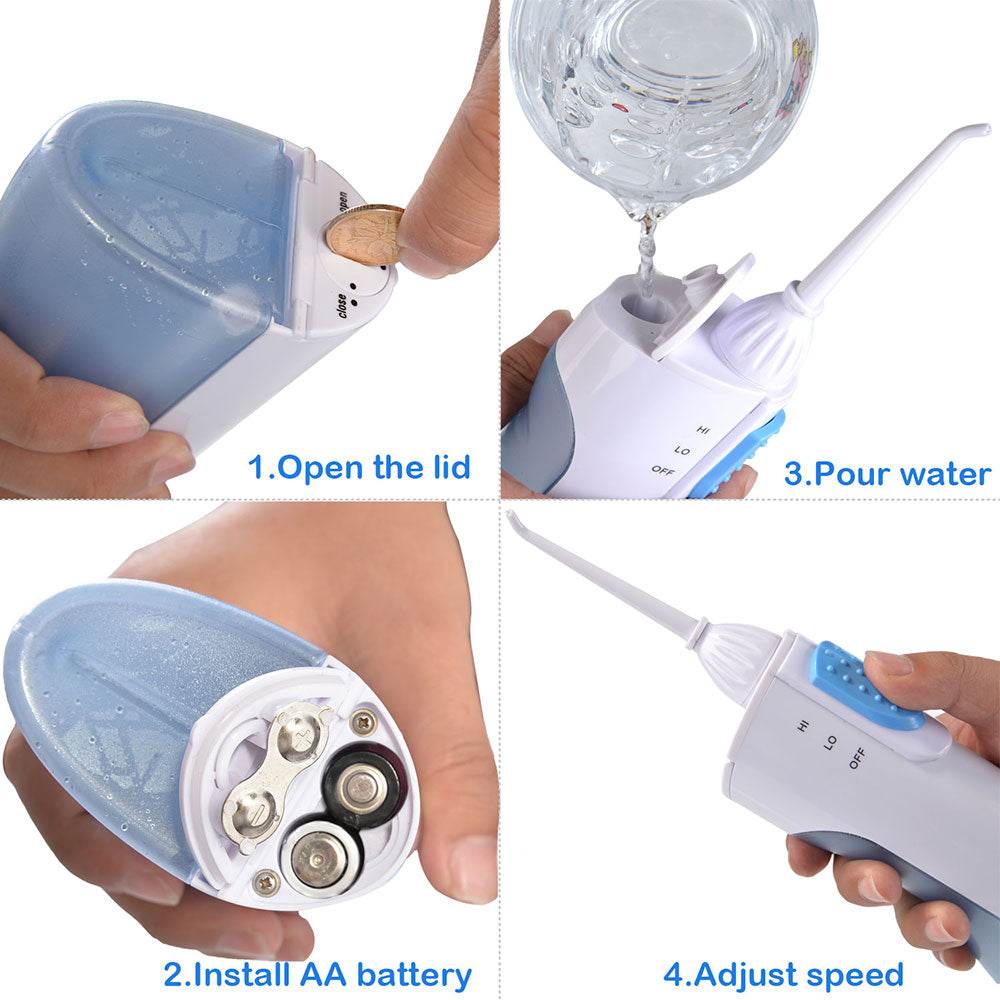 Oral Irrigator Portable Water Dental Flosser Water Jet Cleaning Tooth Mouthpiece Mouth Denture Cleaner Teeth Brush Tools - Mubimart