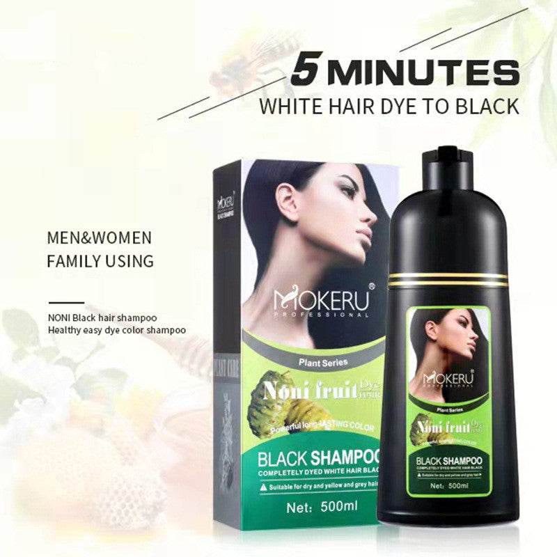Organic Natural Fast Hair Dye Only 5 Minutes Noni Plant Black Hair Color Dye Shampoo - Mubimart