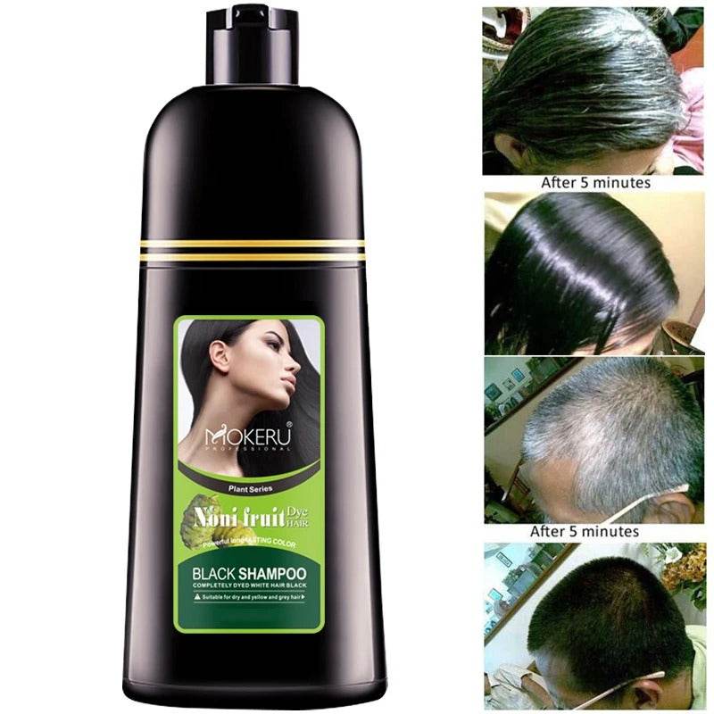 Organic Natural Fast Hair Dye Only 5 Minutes Noni Plant Black Hair Color Dye Shampoo - Mubimart