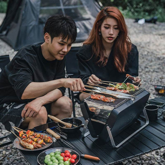 Outdoor Barbecue Grill Household Small Folding - Mubimart