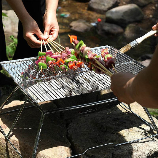 Outdoor Barbecue Grill Portable Foldable Medium Grill - Mubimart