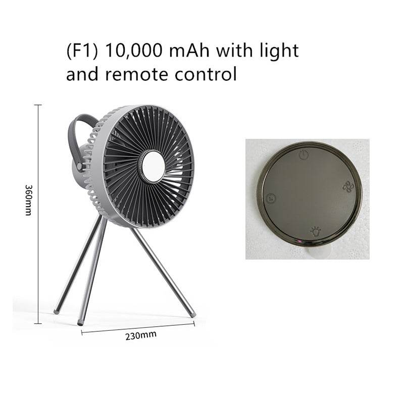 Outdoor Camping Fan Portable USB Rechargeable Camping Tent Tripod Fan Mini Hanging Ceiling Fan Stand Air Cooling Fan Lantern - Mubimart