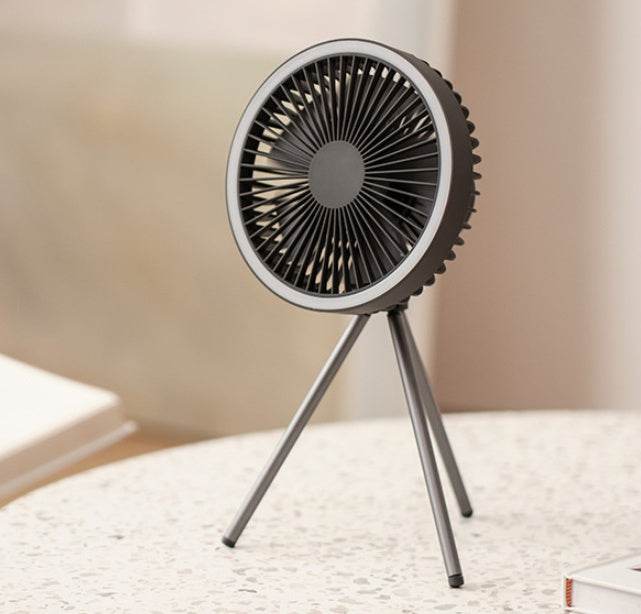 Outdoor Camping Fan Portable USB Rechargeable Camping Tent Tripod Fan Mini Hanging Ceiling Fan Stand Air Cooling Fan Lantern - Mubimart