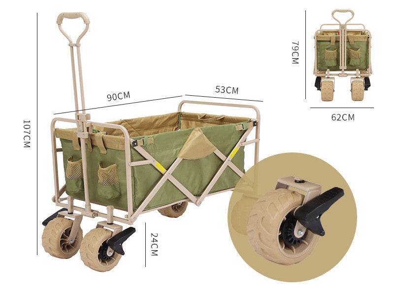Outdoor Camping Folding Cart Beach Tent - Mubimart